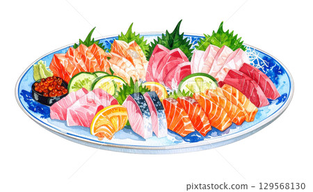 什錦生魚片插圖 129568130