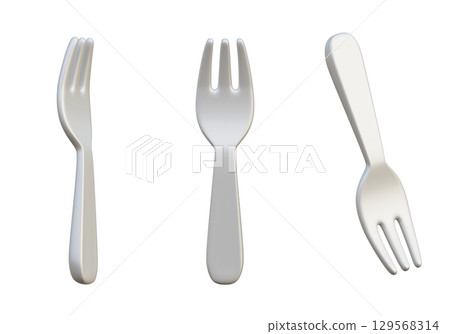 Cartoon Style Fork 3D Graphic 129568314