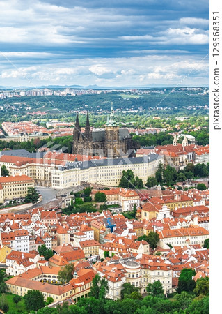Aerial View of Prague, Czech Republic A Captivating European Cityscape Panorama Aerial View of Prague, Czech Republic A Captivating European Cityscape Panorama 129568351