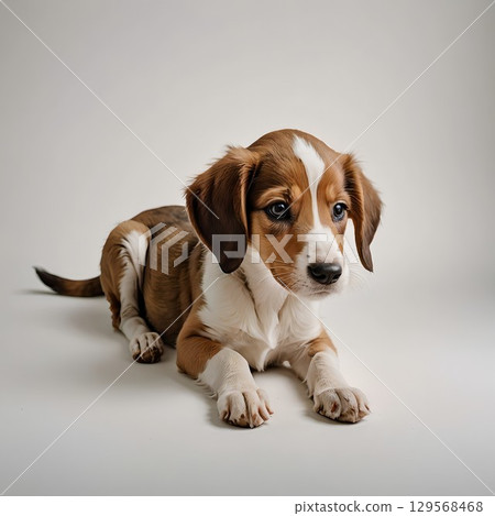 薩路基小狗伸展和躺下 薩路基小狗伸展和躺下 129568468