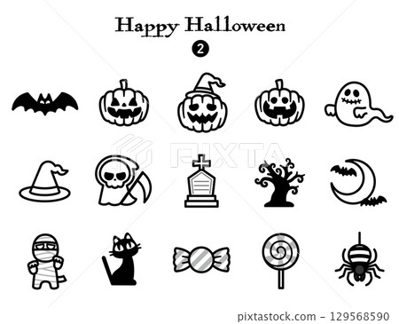 Simple Icon Collection Halloween 129568590
