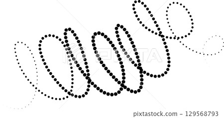 Line dot of spiral and wave, symbol, icon. Design element 129568793