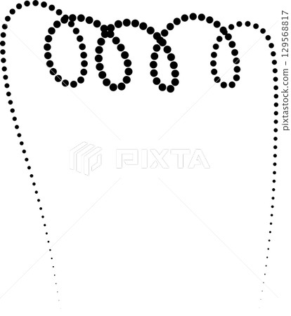Line dot of spiral and wave, symbol, icon. Design element 129568817