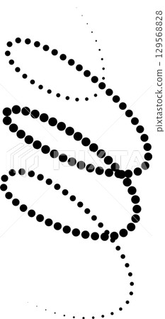 Line dot of spiral and wave, symbol, icon. Design element 129568828