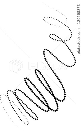Line dot of spiral and wave, symbol, icon. Design element 129568878