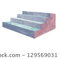 Stairs painted in watercolor 129569031