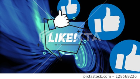 Image of like and black background with blue lines 129569226