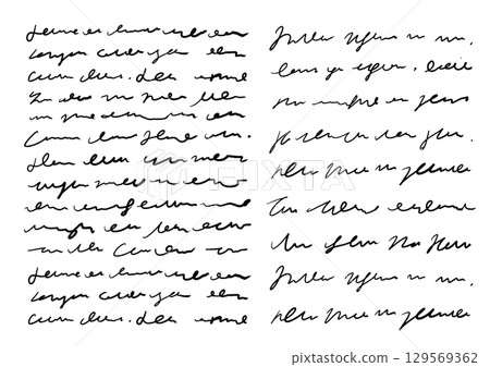 虛擬文本：不可讀的英文草書字符 129569362