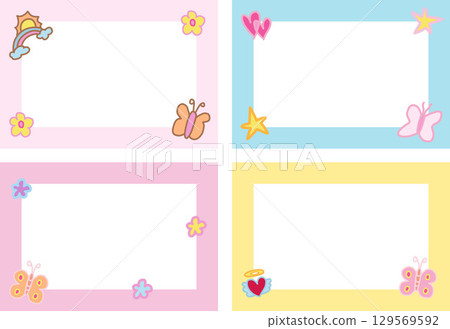 heart, vector, frame 129569592