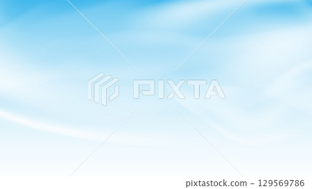 blue sky background with abstract white flowing cloud. landscape cartoon scene 129569786