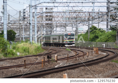 Tokaido Line Kamakura (passenger freight) railroad crossing 129570230