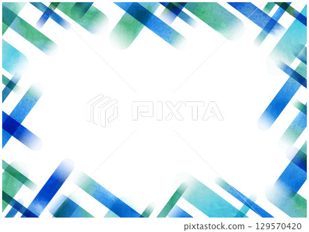 Watercolor style blue and green diagonal striped border Watercolor style blue and green diagonal striped border 129570420