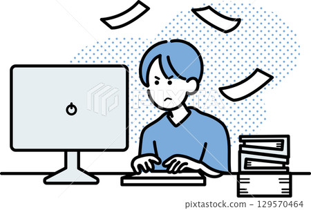 醫生準備文書工作的插圖 129570464