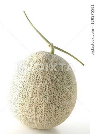 A whole melon photographed on a white background A whole melon photographed on a white background 129570591