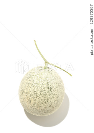 A whole melon photographed on a white background A whole melon photographed on a white background 129570597