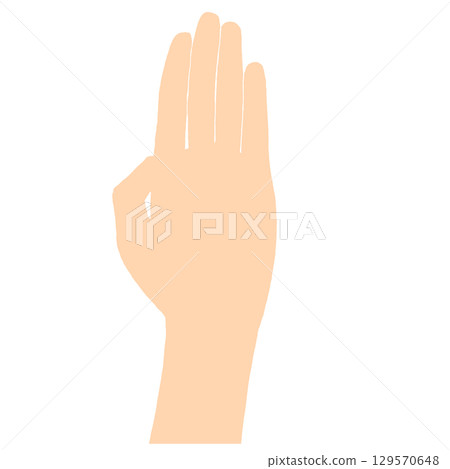 A simple illustration of a raised hand A simple illustration of a raised hand 129570648