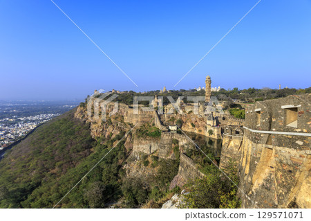 Chittorgarh Fort as seen from the Chittorgarh Fort walls 129571071