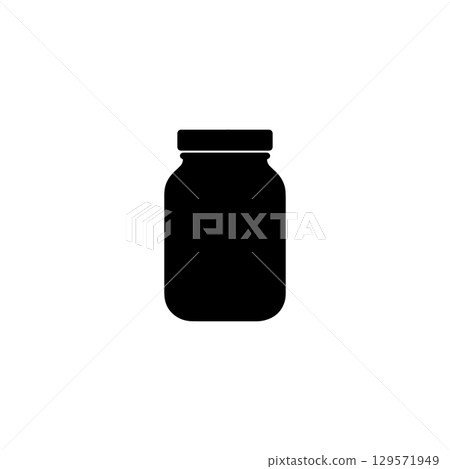 jar silhouette icon for kitchen storage and food container themes 129571949