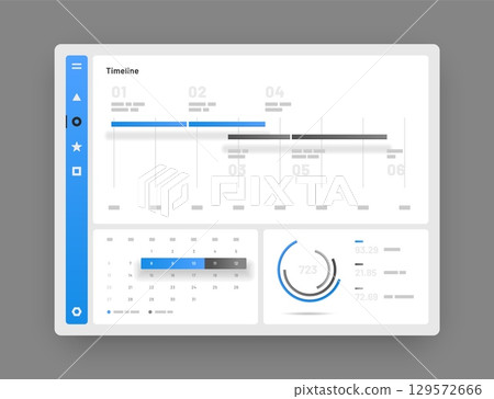 Web app Dashboard UI and UX Kit. Infographic tools. 129572666