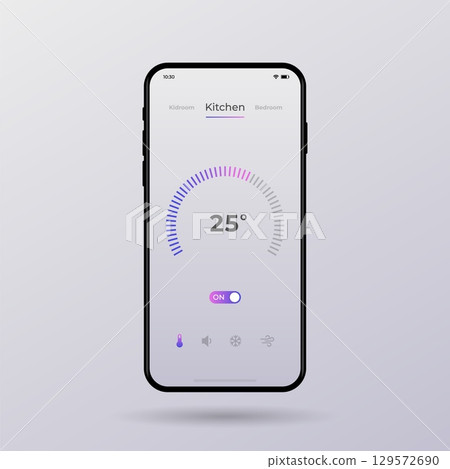 Dashboard UI and UX Kit. Control center design. Temperature control in the room. Dashboard UI and UX Kit. Control center design. Temperature control in the room. 129572690