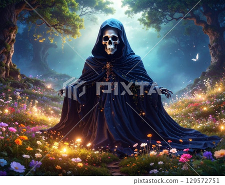 Halloween Grim Reaper illustration 129572751