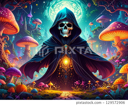 Halloween Grim Reaper illustration 129572906