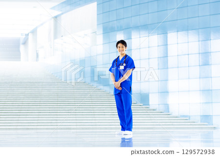 Young doctor working in a hospital 129572938