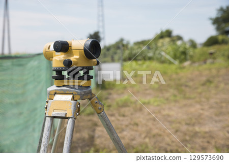 Image of surveying equipment at a construction site 129573690