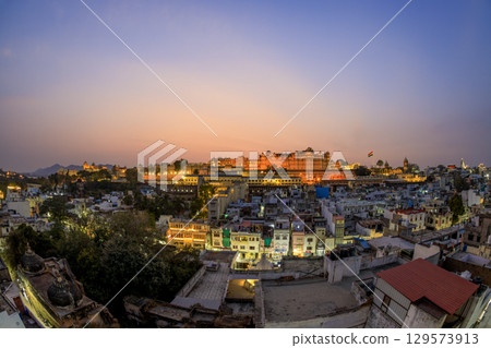 City Palace and Udaipur cityscape 129573913