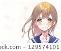 一名學生滿臉堅定展望未來 129574101