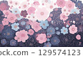 可愛的花朵背景素材 129574123