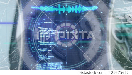 Image of data processing over optical equipment 129575612