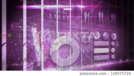 Image of light over digital screen with diverse data Image of light over digital screen with diverse data 129575729