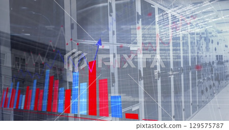 Image of statistics, data processing over computer servers Image of statistics, data processing over computer servers 129575787
