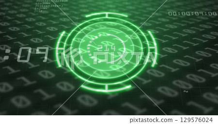 Image of scope scanning over data processing Image of scope scanning over data processing 129576024