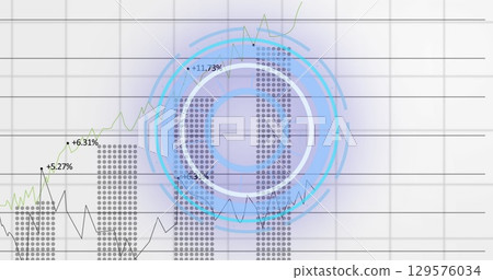 Image of data processing on white background 129576034