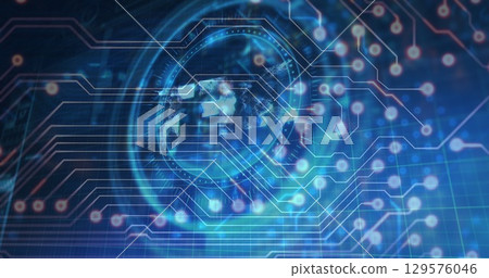 Image of data processing over network of connections 129576046