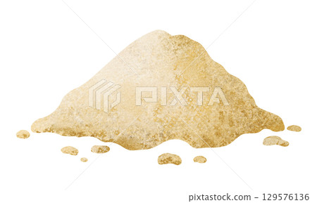 Ground garlic powder watercolor illustration. Pile of dry spice for cooking, seasoning food. Minced ginger for culinary designs. Almond flour or handful of yellow sand clip art Ground garlic powder watercolor illustration. Pile of dry spice for cooking, seasoning food. Minced ginger for culinary designs. Almond flour or handful of yellow sand clip art 129576136