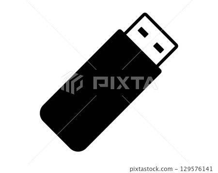 單調的USB記憶體圖標 單調的USB記憶體圖標 129576141