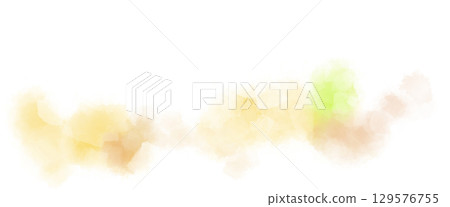 Orange and yellow-green floral watercolor brushstroke texture background illustration Orange and yellow-green floral watercolor brushstroke texture background illustration 129576755