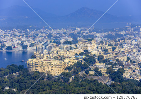 City Palace and the cityscape seen from Machala Magura Hill City Palace and the cityscape seen from Machala Magura Hill 129576765