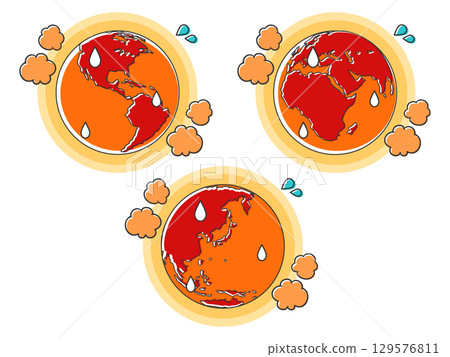 地球 2 向量，代表全球暖化 129576811