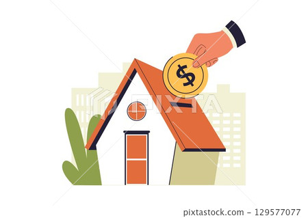 Saving for Home Down Payment Illustration Saving for Home Down Payment Illustration 129577077