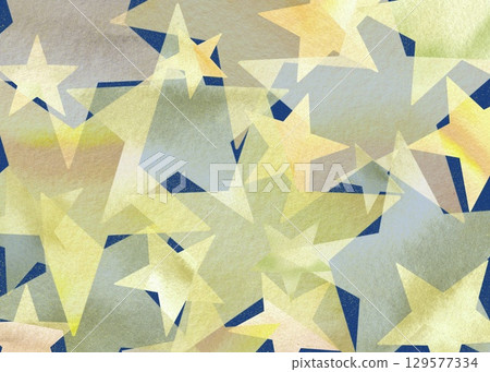 一幅美麗的水彩畫描繪了夜空中各種大小的星星組成的明亮圖案。 129577334