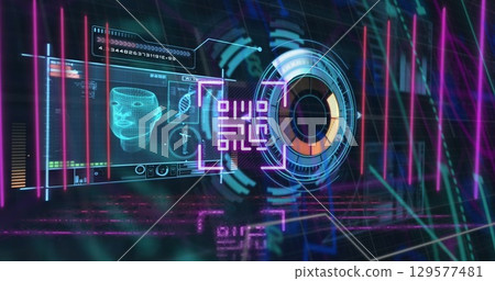 Image of scope scanning and data processing on screen Image of scope scanning and data processing on screen 129577481