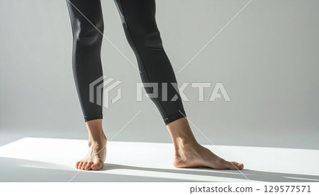 Woman stretching her legs 129577571