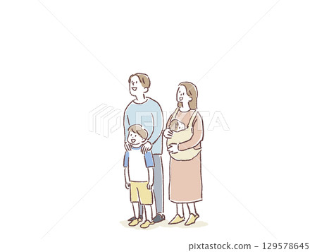 一家四口,父母與孩子 一家四口,父母與孩子 129578645