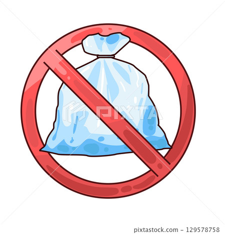 illustration of plastic bag ban illustration of plastic bag ban 129578758