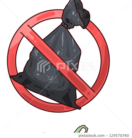 illustration of plastic bag ban illustration of plastic bag ban 129578760