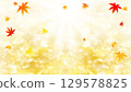 Autumn leaves and shining background, autumn image background illustration 129578825